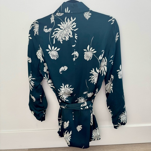 Anthropologie Silk Floral Robe/Jacket Green - Picture 5 of 5